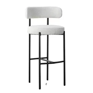 Restaurant Bar Furniture Luxury Metal Legs Soft Cushion Velvet Bar Stool Chair Kitchen Bar Tall Chairs