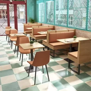 Restaurant Booth PU Leather Multiple Color Modern Commercial Use Outdoor Strong Sofa Bench High Back
