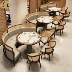 Restaurant Booth Seating Durable Wooden Frame Nordic Style Sofa for Coffee Shop and Restaurant Sets