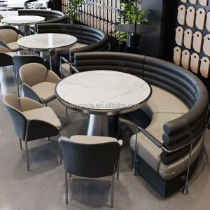 Restaurant Circle Booth Seating Dining Luxury Chair With Booth Seating Table Set Comfortable Nordic Leather Chair
