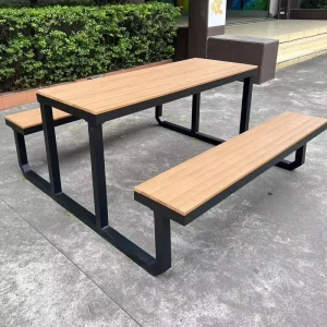 Restaurant Commercial Aluminum Frame Waterproof Strong Outdoor Garden Beer Table Chair Set Steel Powder Coating Picnic Tables
