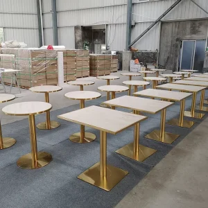 Restaurant Commercial Furniture Square Fast Food Restaurant Furniture Kitchen Marble Restaurant Dining Table and Chair Set