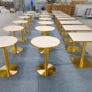 Restaurant Commercial Furniture Square Fast Food Restaurant Furniture Kitchen Marble Restaurant Dining Table and Chair Set