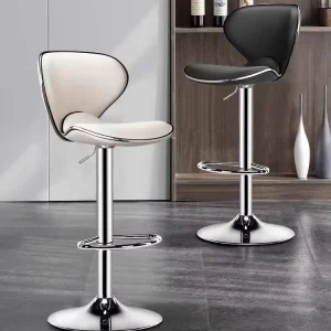 Restaurant Commercial Swivel Leather Bar Stool Metal Frame Adjustable Height Steady Modern Nordic Design Home Bar Stool