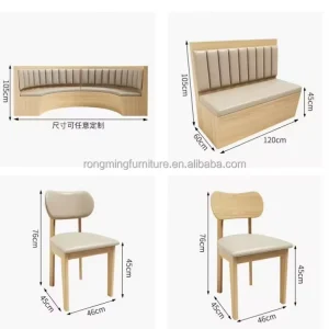 Restaurant Furniture Set Artistic Coffee Table Modern Solid Chairs and Wooden Dining Table