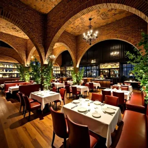 Restaurant Furniture Set Brown Leather Dining Chairs with Solid Wood Table Tops and Wooden Bases Sofa Booth for Cafe