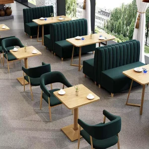 Restaurant Furniture Set Leather Chair and Wood Table for Commercial Use for Restaurants Hotels Cafes Furniture Set
