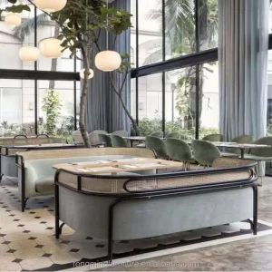 Restaurant Furniture Set for Hotel Coffee Shops Customizable Booth Bench Sofa Table for Mall Use