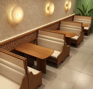 Restaurant Furniture Wood Chairs Hotel Restaurant Light Luxury Modern Rattan Dining Chair and Table Set High Quality Wooden