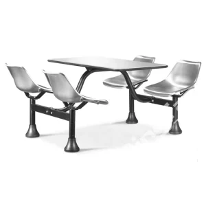 Restaurant & Hotel Dining Tables and Chairs Set 4 seat Stainless Steel Modern Design Commercial Use School Canteen Furniture