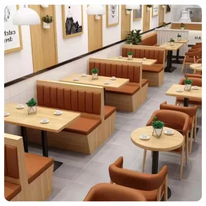 Restaurant Sets Furniture Dining Table With Chairs 2 Seat 4 Sofa Booth