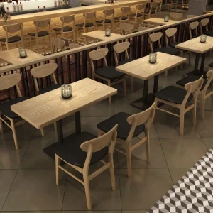 Restaurant Sofa Sets Commercial Cafe Furniture Modern Restaurant Fast Food Dining Tables and Chairs Wood Leather Booth Seating