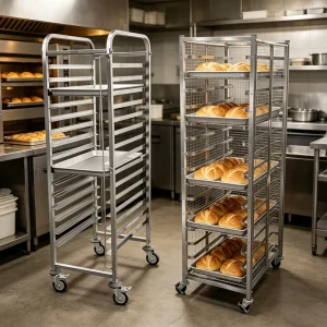 Restaurant Stainless Steel Bakery Cooling Rack Trolley 15 Pans Bakery Tray Cart Mobile