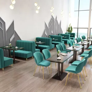 Restaurant Table Chair Booth Seating Set Custom Upholstered Banquette Sofa Luxury Furniture for Hotel Cafe