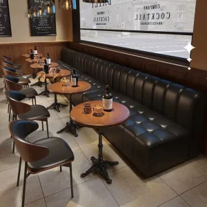 Restaurant Table and Chair Booth Seating Classic Upholstered Leather Bench Furniture for Hospitality Restaurant Bar Coffee Shop
