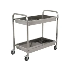 Restaurant and Hotel Supplies Stainless Steel Food Serving Trolley With Dining Cart Kitchen Storage Trolley