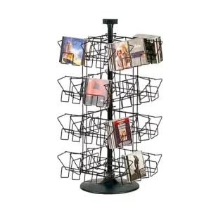 Retail Store Metal Wire Pocket Post Calendar Comic Book Brochure Greeting Card Display Stand Rack Brochure Holder Display