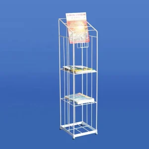 Retail Store Steel Fixture Free Standing Metal Wire Newspaper Display Rack
