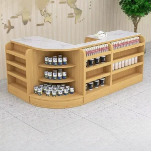 Retail Store Supermarket Equipment Wooden Cashier Desk Checkout Counter