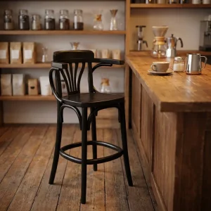 Retro American Bar Furniture Sets Vintage Style Wooden Bar Table and Chair Cafe Solid Wood Armrest Bar Chairs Set