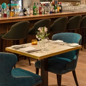 Retro Classic Western Restaurant Furniture Solid Wood Chair and Square Table Set for Western Restaurant Cafe Leisure Space