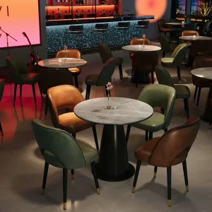 Retro Durable Restaurant Tables Chairs Dining Table Dining Chairs Restaurant Set Catering Furniture Booth Sofa Bench Seating