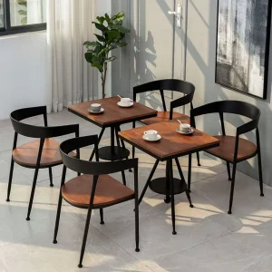 Retro Industrial Style 4 Seater Coffee Shop Table and Chairs