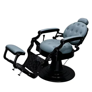Retro Industrial Style Hydraulic Barber Chair Leather Seat 360 Degree Swivel Reclining Heart Shaped Backrest for Barbershop