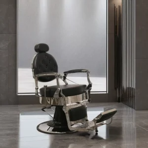 Retro Men’s Barber Hair Cutting Chair Synthetic Leather for Upside Placement Barbershop for Foreign Trade Direct Manufacturers