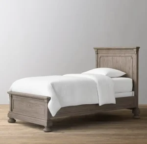Retro Solid Wood Traditional Kids Single Bed Hand Distressed Wooden Bed for Boys Girls