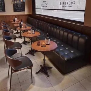 Retro Style Cafe Bistro Table Chair and Sofa Set Restaurant Bar Stools for Milk Tea Shop