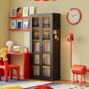 Retro Style Eco friendly Steel Children’s Bookshelf Lead free Powder coated Metal Bookcase