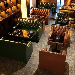 Retro style Solid Wood Bar Cafe Bistro Lounge Club Restaurant Tables Chairs Commercial Booth Seating