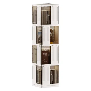Revolving 360 4 Tier Vertical Spiral Corner Organizer Modern Durable Eco Friendly Rotating Bookcase for Living Room