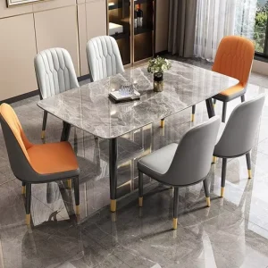 Rock Board Dining Table for Home Use Modern Simplicity Light Luxury Restaurant Dining Table and Chair Combination