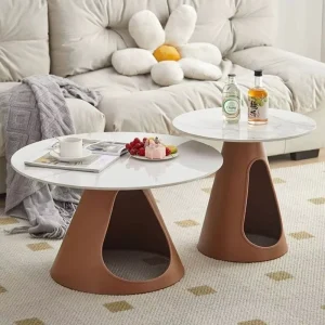 Rock Board Metal Coffee Table Living Room Furniture Minimalist Modern Design Storage Organization Light Luxury Small Apartment