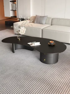 Rock Plate Coffee Table Special shaped Drawer Storage Modern Design Small Living Room Home Furniture