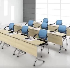 Rolling Flip Top Training Desk with Storage Hooks Collapsible Nesting Table for Office Classroom Conference Room