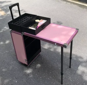 Rolling Manicure Nail Table with 3 Drawers for Professional Nail Tech