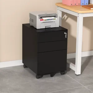 Rolling Metal Storage Cabinet 3 Drawer Lockable Metal Filing Cabinet with Wheels Mobile Storage Furniture for Office School Home