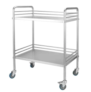 Rolling Veterinary Hospital Utility Cart Stainless Steel Medical Trolley