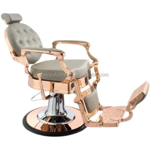 Rose Gold Gray Barber Chair Big Pump Hair Cut Barber Chair
