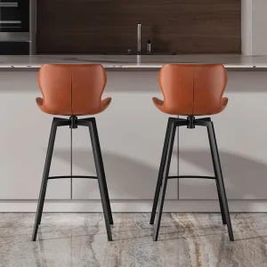 Rotatable Italian Minimalist Light Luxury High End Bar Stool Carbon Steel Frame Height Adjustable Easy Assembly for Home Use
