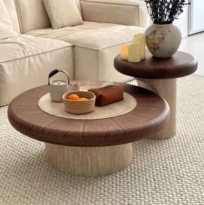 Rotating Coffee Table Italian Designer Creative Floating Large Household High-end Wood Tea Table