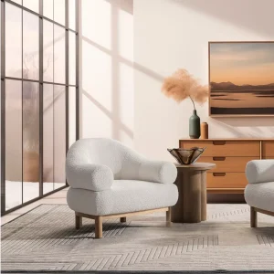 Round Chaise Custom Puffy Classic Luxury Morden Fabric Living Room Furniture Single Seater Chair Relaxing Lazy Sofa