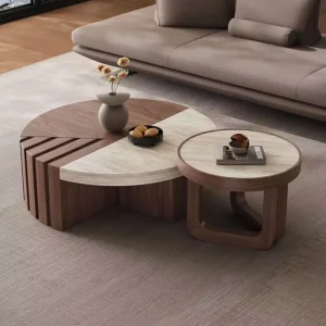 Round Coffee Table for Home Use Combination for Small Apartments Minimalist Italian Style High End