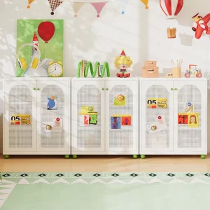 Round Corner Metal Bookshelf for Children’s Learning Wall