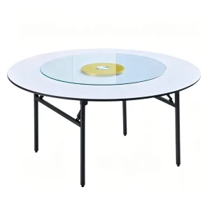 Round Folding Table for Hotel Banquet Halls Events Parties and Weddings Round Banquet Table White Simple Dining Table