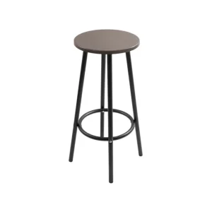 Round Kitchen Bar Stool With Wooden Seat