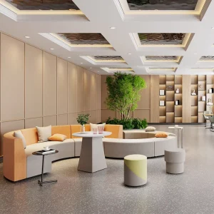 Round Mall Bench Classic Waiting Sofa Chair Hotel Hall Waiting Room Armchairs Bench Furniture
